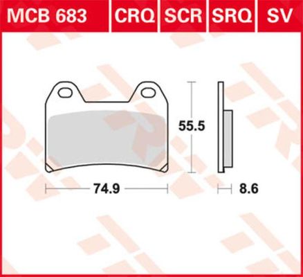TRW Lucas Remblokken MCB683CRQ - Voor - Hyper Carbon - CRQ