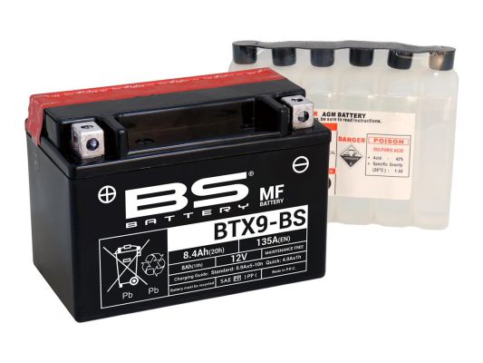BS Battery YTX9-BS / BTX9-BS Onderhoudsvrij met zuurpakket